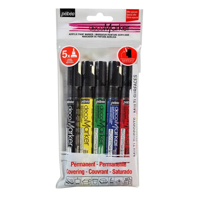 Pebeo Assorted Deco Markers 5 Pack Get Yours