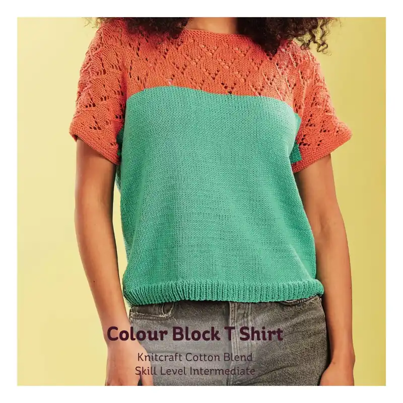 In Demand Knitcraft Colour Block T-Shirt Digital Pattern 0177