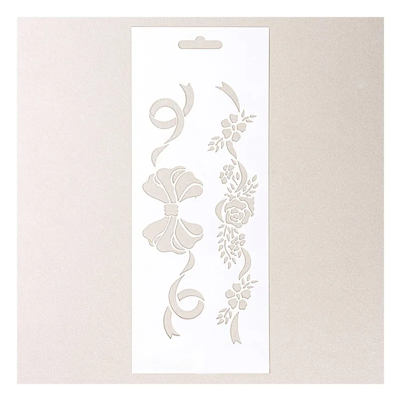Weekend Sale Rose and Bow Stencil 10cm x 25cm
