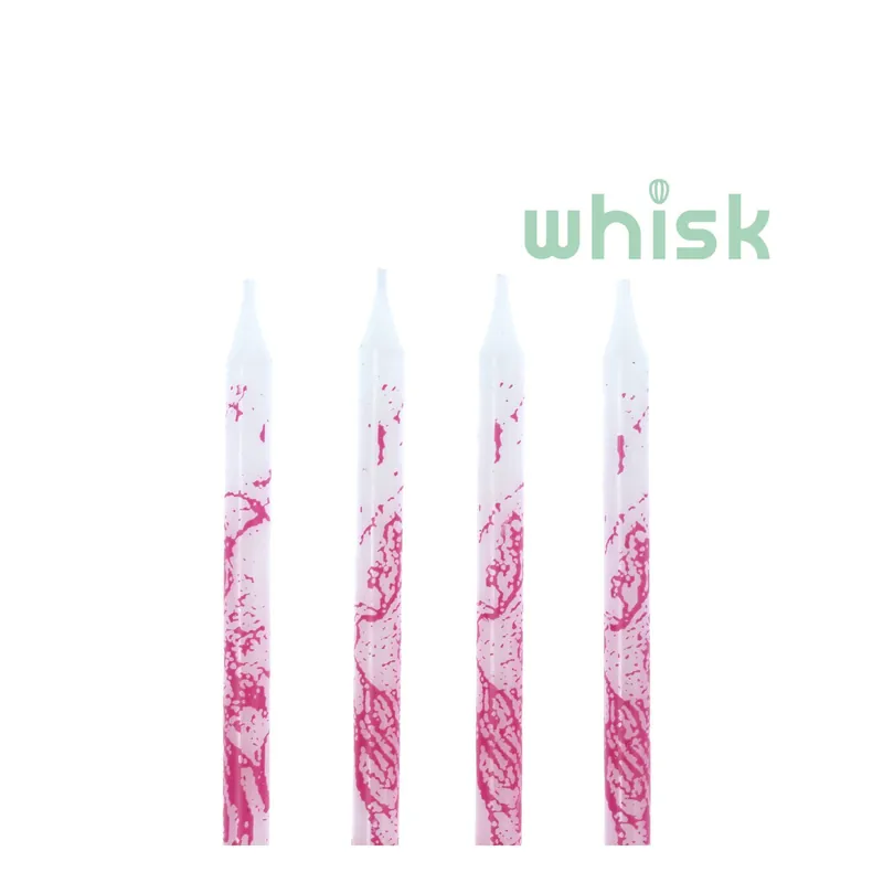 Whisk Pink Marbled Candles 24 Pack Hot Deal