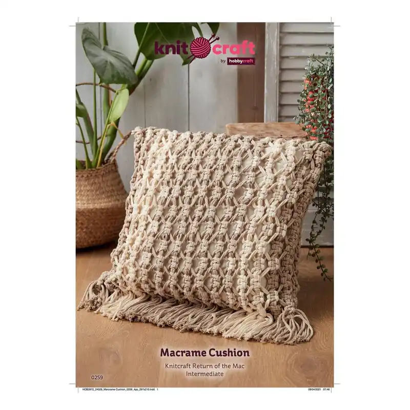 Knitcraft Macrame Cushion Digital Pattern 0259 Crafted