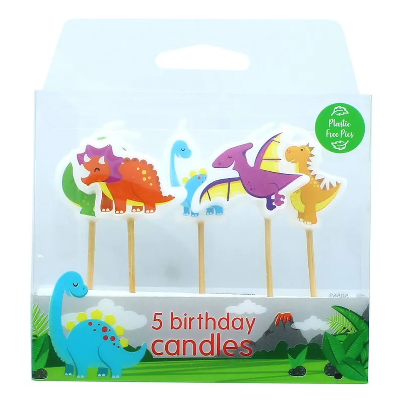 Dinosaur Birthday Candles 5 Pack Time-Limited