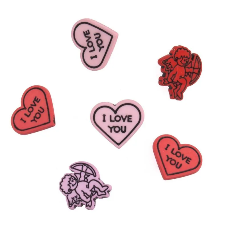 Viral Trimits Love Craft Buttons 6 Pieces