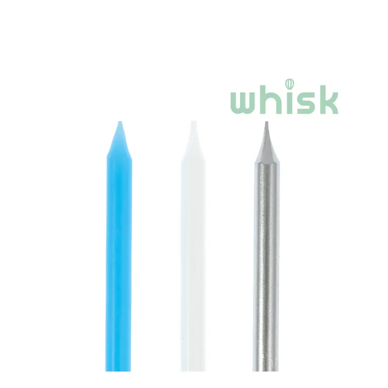 Hot Picks Whisk Tall Blue and Silver Candles 16 Pack