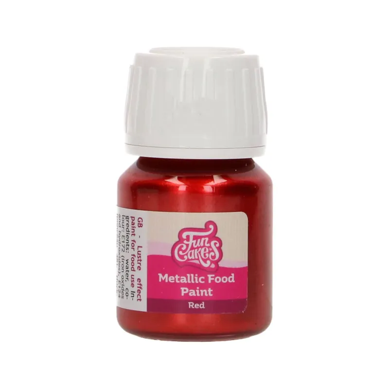 Special Offer FunCakes Red Metallic Food Paint 30ml