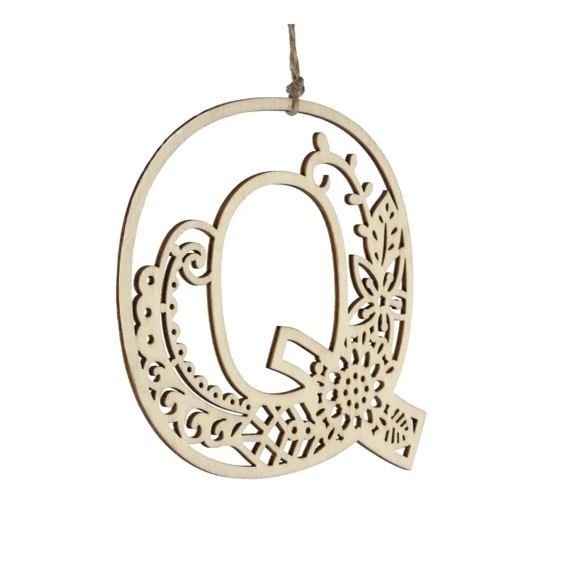 Wooden Filigree Hanging Letter Q 12cm Money Back Guarantee