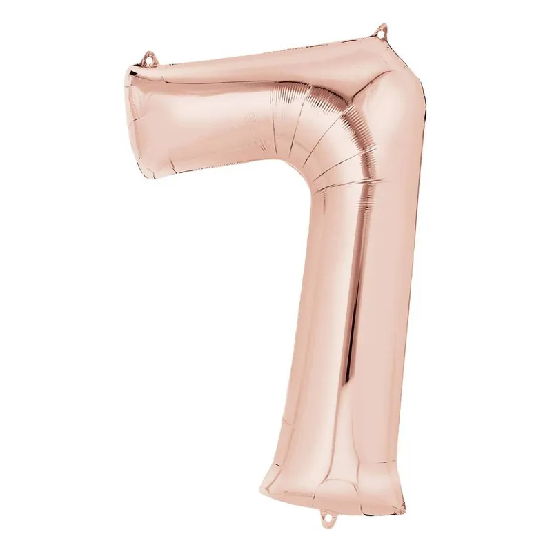 Extra Large Rose Gold Foil Number 7 Balloon Modern