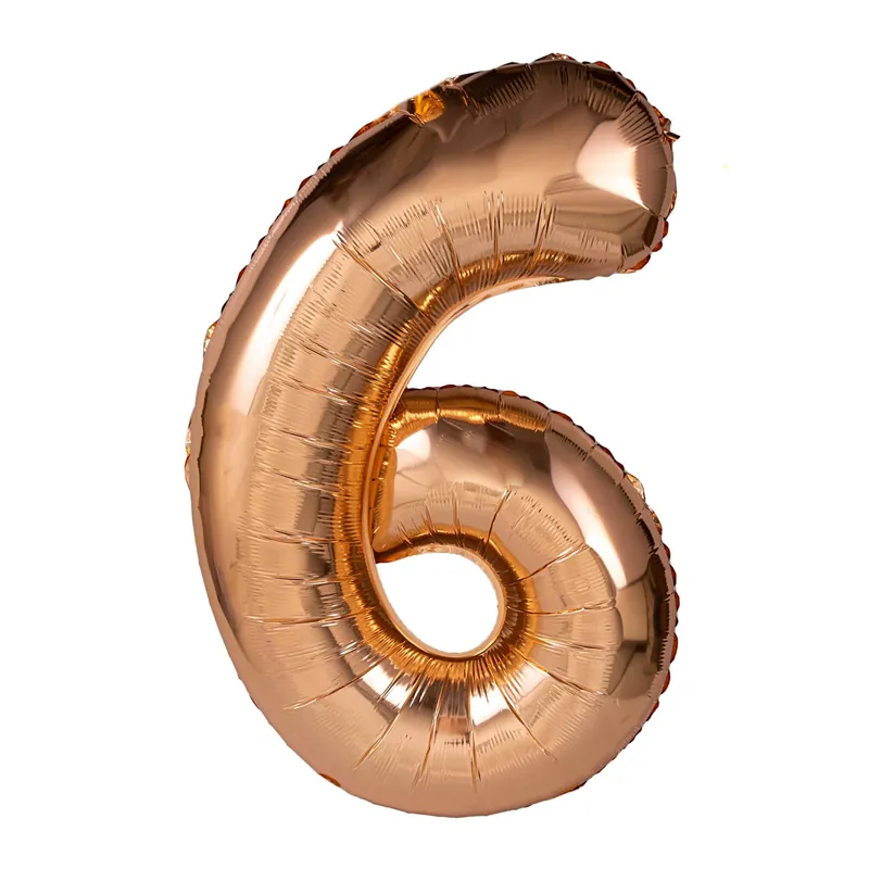 Extra Large Rose Gold Foil Number 6 Balloon Big Sale