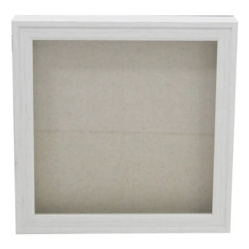 Limited Offer White Wash Magnetic Hinge Box Frame 12 x 12 Inches