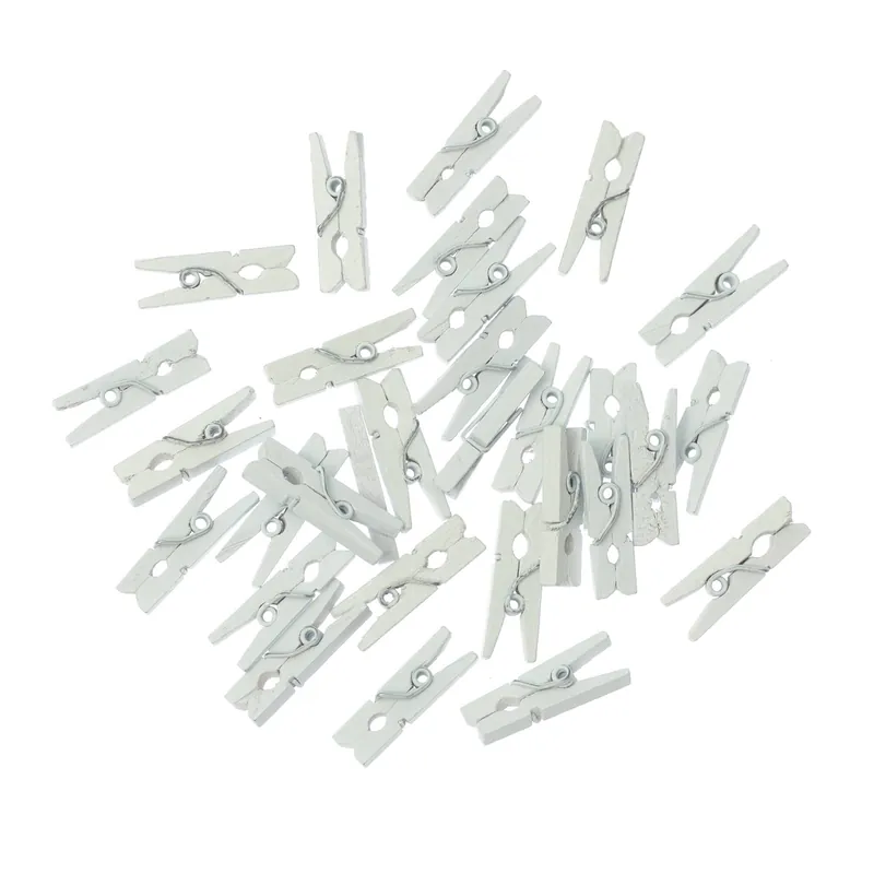 Best Seller Mini White Wooden Pegs 30 Pack