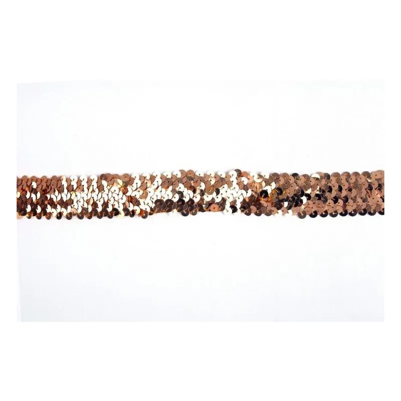 Silver 30mm Sequin Stretch Trim by the Metre Free Returns