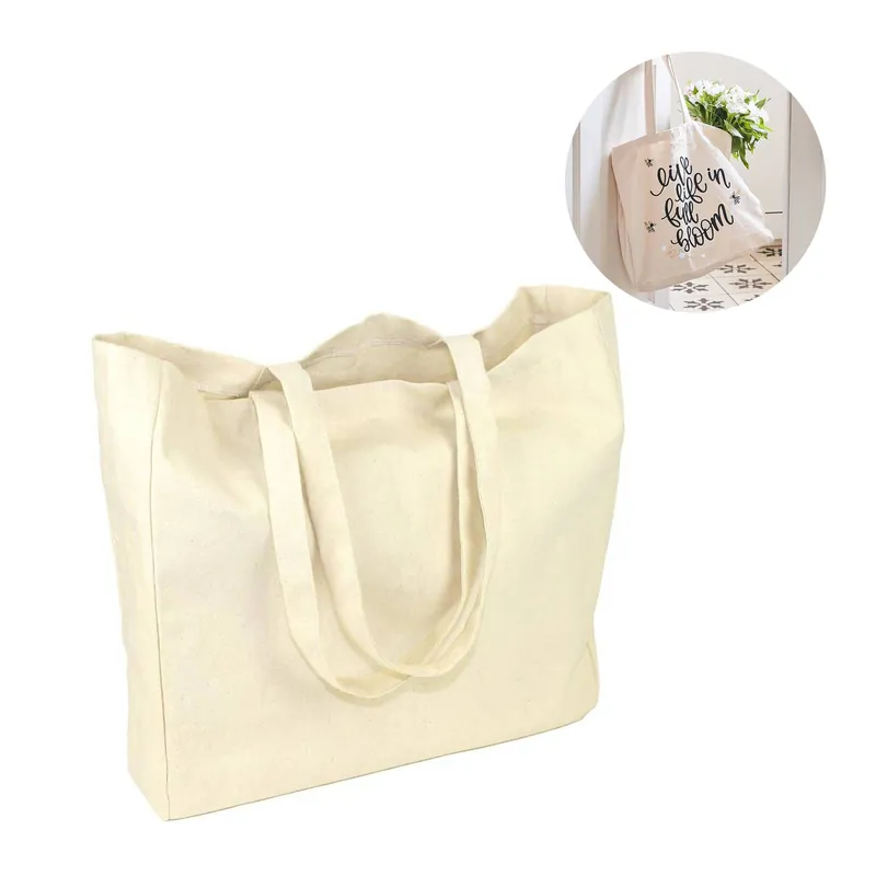 Large Canvas Tote Bag 43cm x 38cm x 10cm Budget