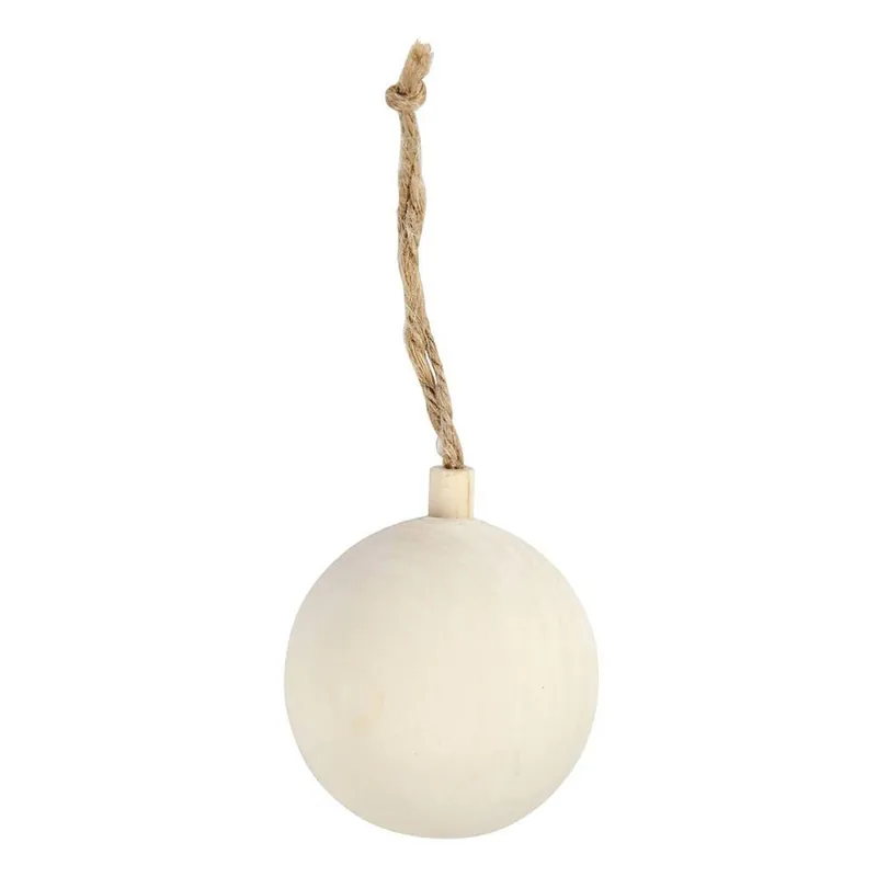 Free Returns Wooden Hanging Bauble 5.5cm