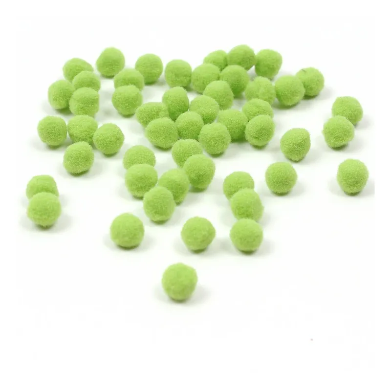 Secure Checkout Bright Green Pom Poms 7mm 50 Pack