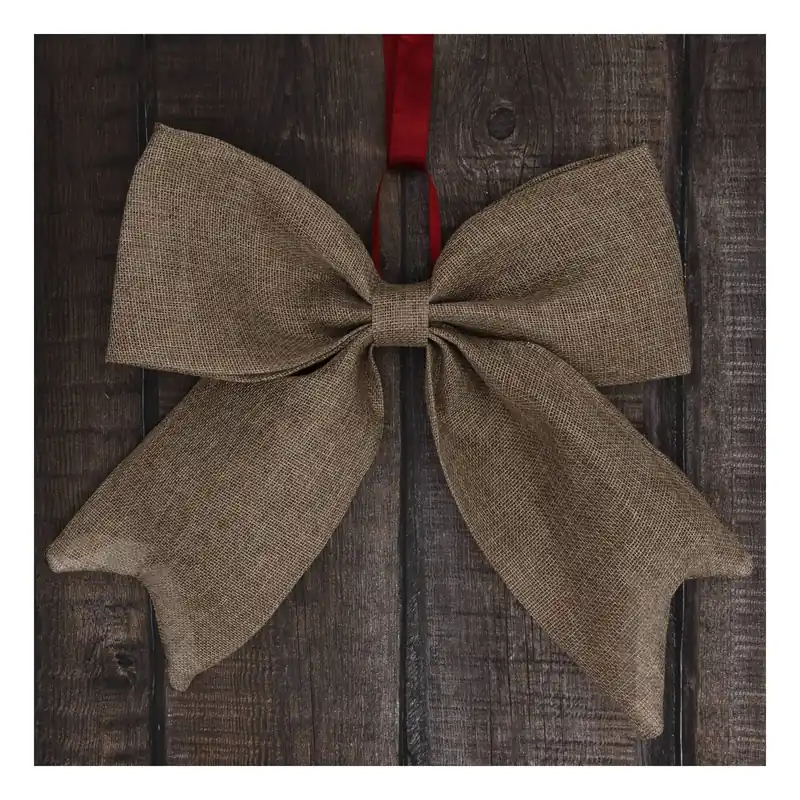 Large Faux Hessian Bow 33cm Secure Checkout
