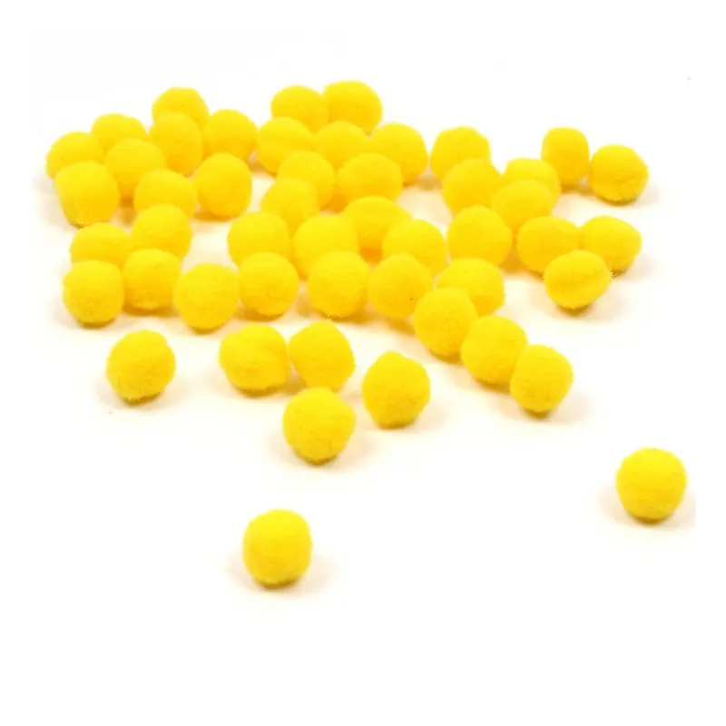 Yellow Pom Poms 7mm 50 Pack Certified