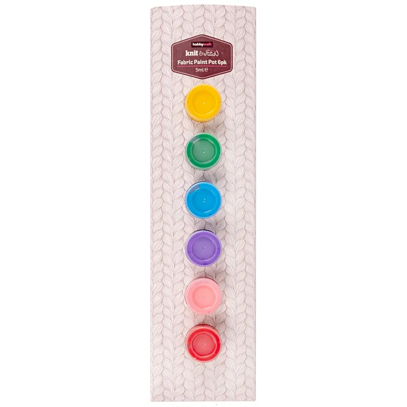 Buy Today Bright Fabric Paint Pots 5ml 6 Pack