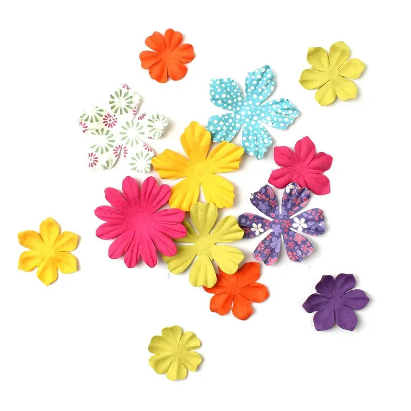 Free Returns Assorted Helena Paper Flowers 65 Pieces