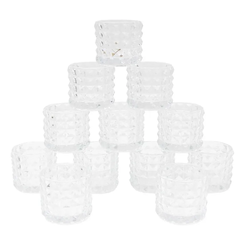 Clear Textured Tealight Holders 12 Pack Factory Price