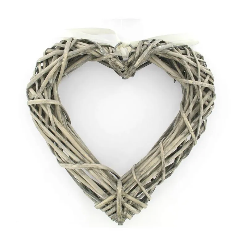 Wicker Heart Wreath 25cm x 25cm Cheap