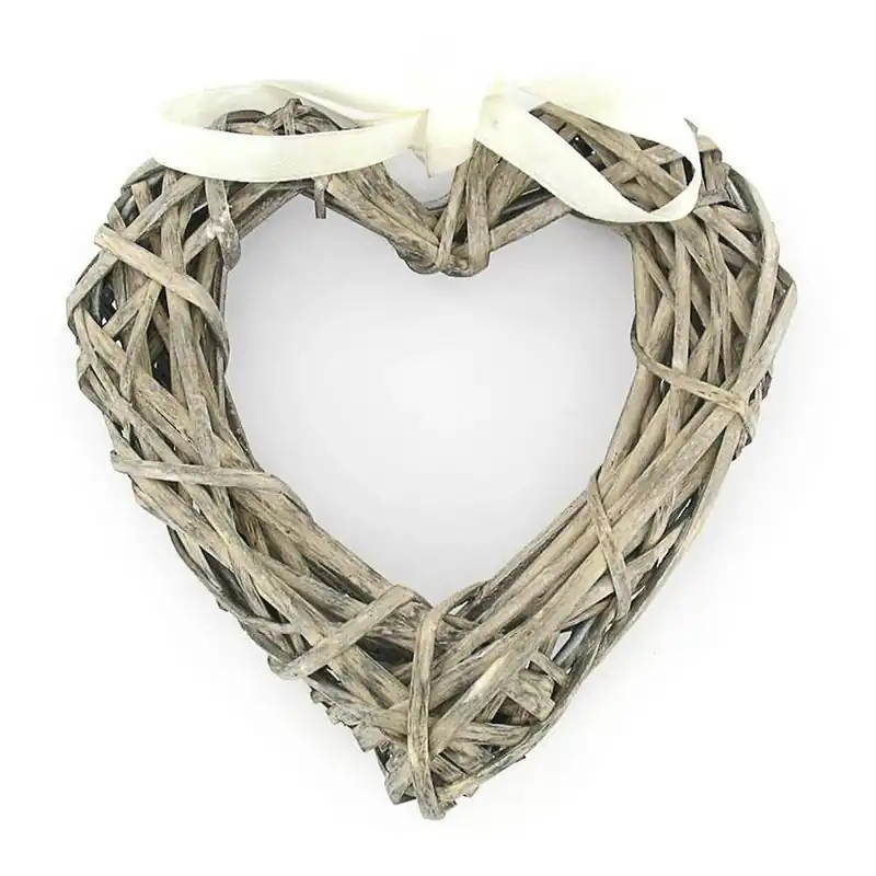 Wicker Heart Wreath 15cm x 15cm Bulk Order