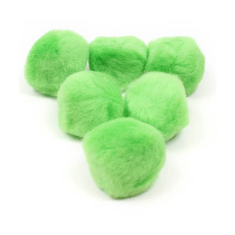 Professional Grade Bright Green Pom Poms 5cm 6 Pack