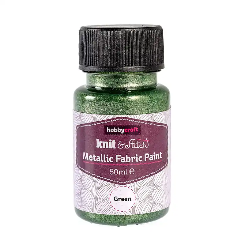 Green Metallic Fabric Paint 50ml Wholesale