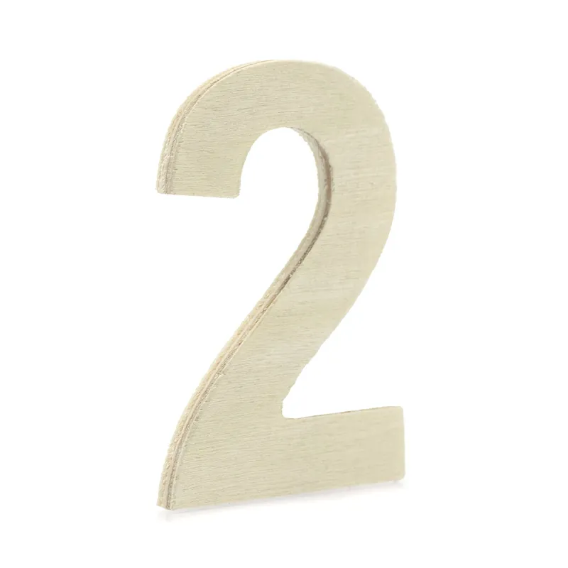 Small Wooden Number 2 6.5cm Today Only