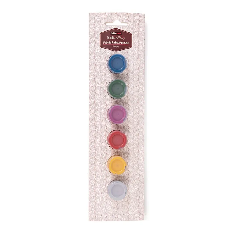 Metallic Fabric Paint Pots 5ml 6 Pack Genuine