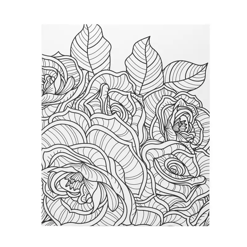 Hot Picks Big Flowers Colour-in Canvas