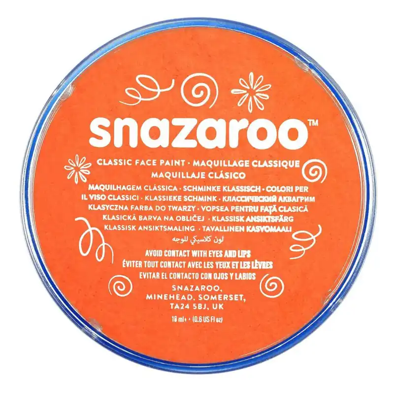 Snazaroo Orange Face Paint Compact 18ml Genuine