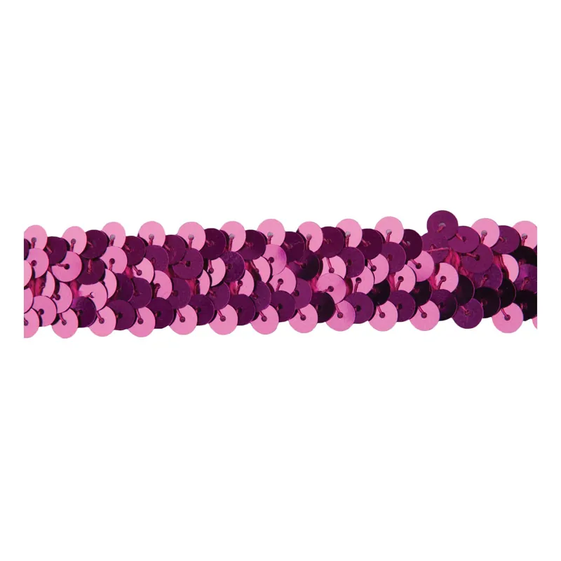 Fuchsia 20mm Sequin Stretch Trim by the Metre No Minimum Order