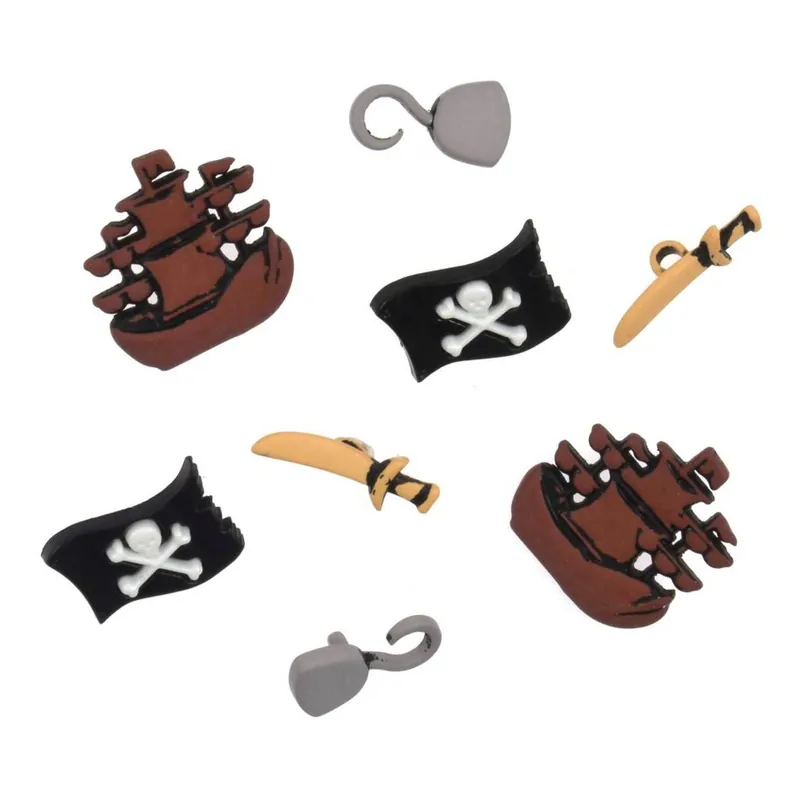 New Release Trimits Pirate Craft Buttons 6 Pieces