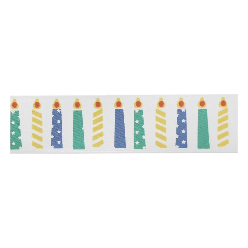 Warranty Included Blue Candles Satin Ribbon 19mm x 4m