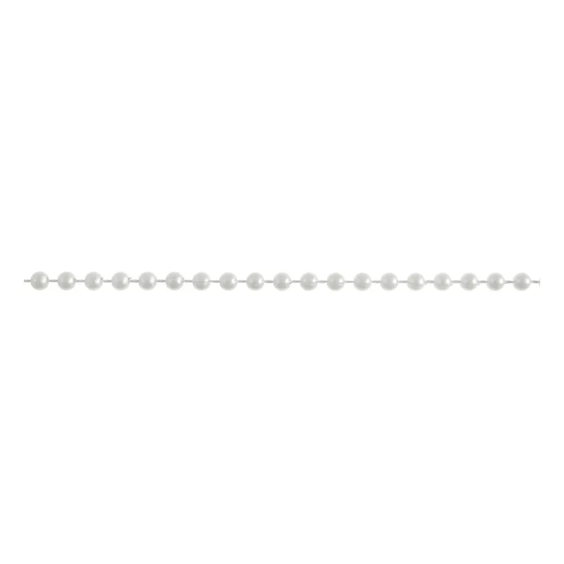 White 4mm Plain Pearl Beading by the Metre Wholesale