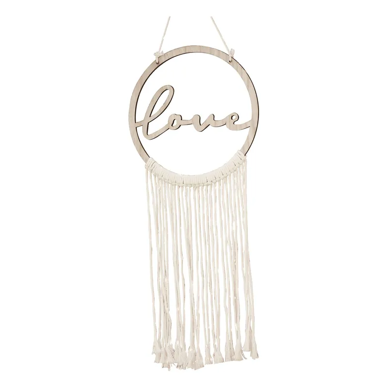 Hot Deal Ginger Ray Wooden Love Macramé Wall Hanging Hoop