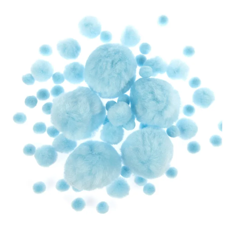 Light Blue Pom Poms 60 Pack Direct From Factory