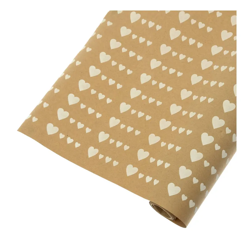 Final Sale Heart Celebration Kraft Paper Roll 70cm x 3m