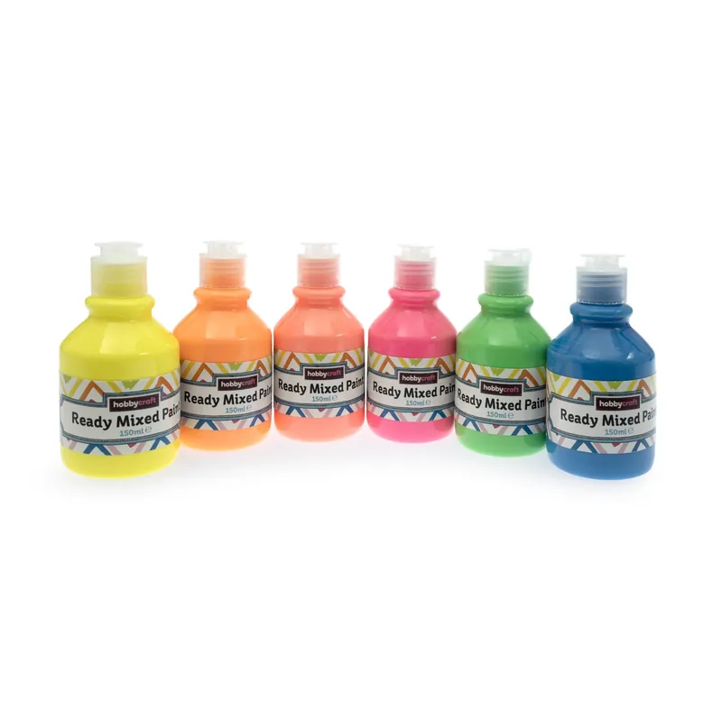 Warranty Included Neon Ready Mixed Paint 150ml 6 Pack