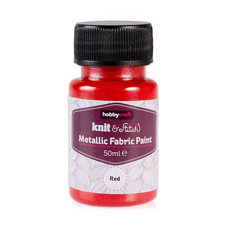 Weekend Sale Red Metallic Fabric Paint 50ml
