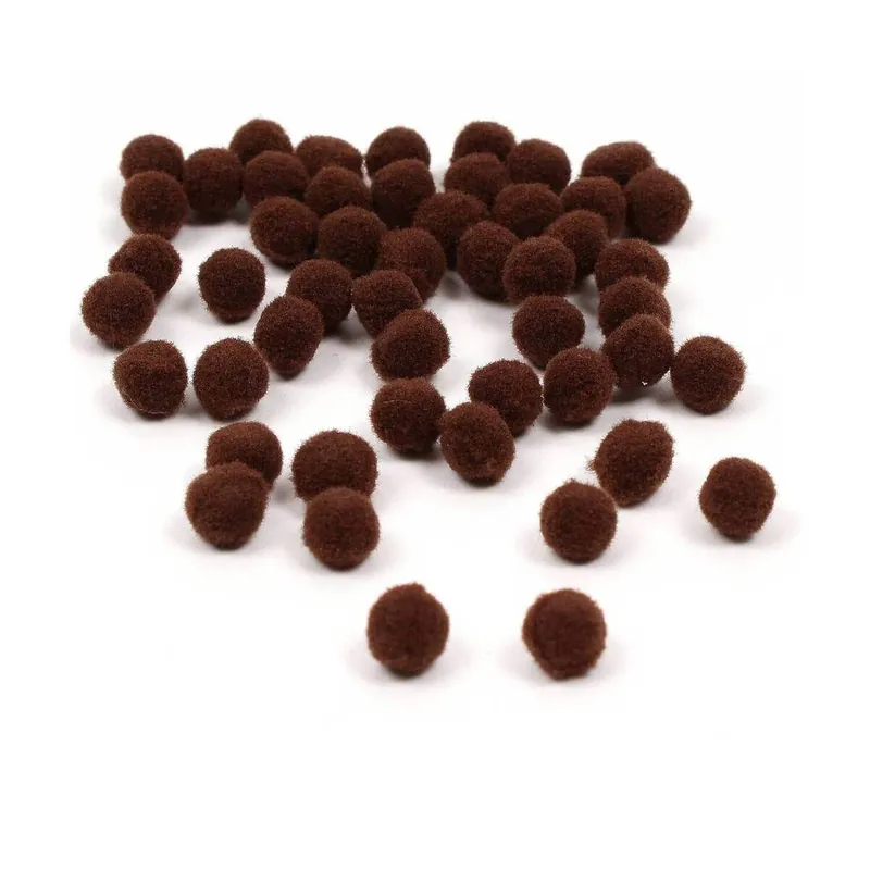 Dark Brown Pom Poms 7mm 50 Pack Exclusive