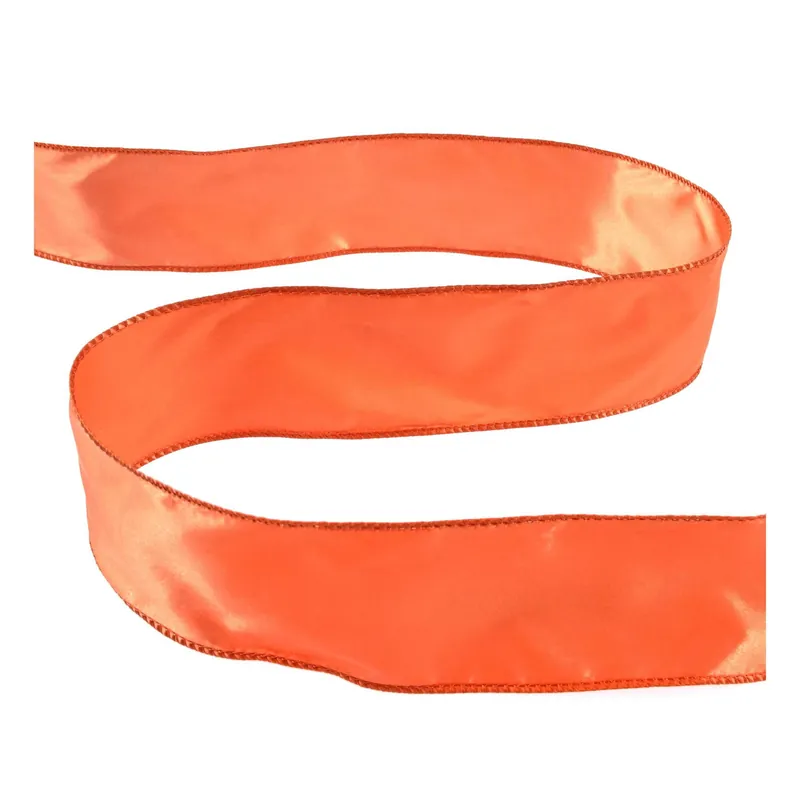 Premium Peach Wire Edge Satin Ribbon 63mm x 3m