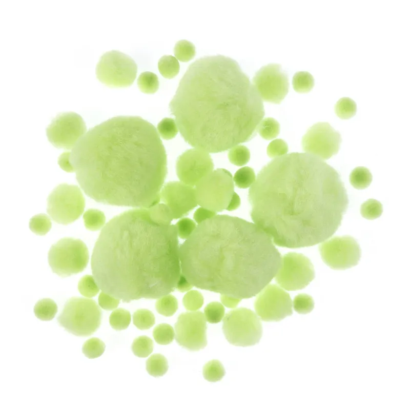 Sale Pastel Green Pom Poms 60 Pack