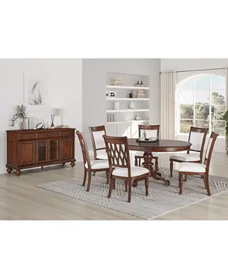 Hot Deal Daria 7-Pc. Dining Set (Round Table & 6 Upholstered Back Side Chairs)
