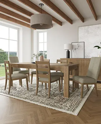 Bulk Order Davie Rectangular 7pc Dining Set (Table, 4 Ladder Side Chair & 2 Upholstered Chairs)