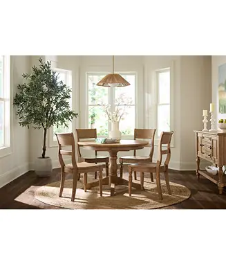 Secure Checkout Willowmere 5-Pc. Dining Set (Round Table & 4 Wood Chairs) Created for Macy's.