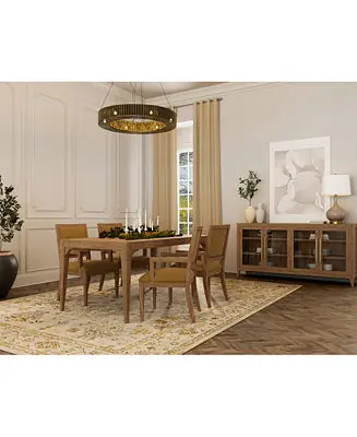 Everleigh Dining 5-Pc. Set (Table & 4 Upholstered Back Arm Chair) Modern