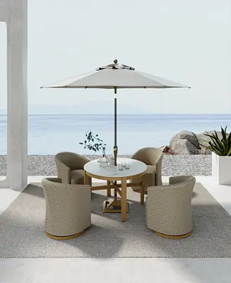 Reid Outdoor Dining 5pc Set (Round Table & 4 Swivel Chairs) Bulk Order