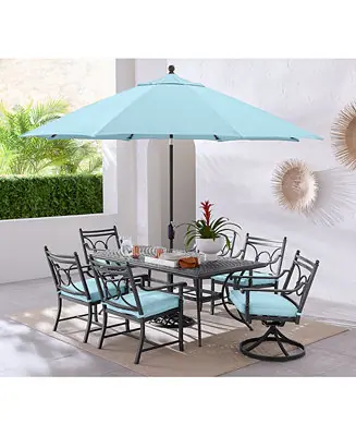 Bulk Order Wythburn Outdoor Dining 7pc Set (72"x 38" Table & 4 Scroll Dining Chairs & 2 Scroll Swivel Chairs)