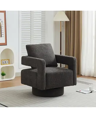 Must Have Modern Open-Back Swivel Accent Chair, 360 Rotation